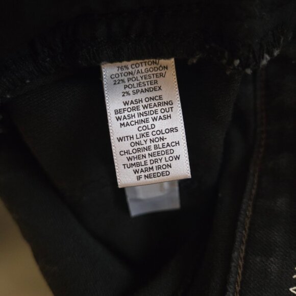 Ann Taylor LOFT Curvy Straight Jeans Women 26/2 Black Stretch Denim Mid Rise - Picture 6 of 6